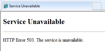http error 503 the service is unavailable